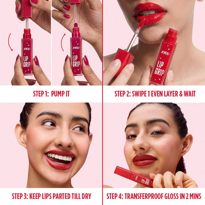 Nykaa Lip Grip No-Transfer Gloss Intense Shine Vinyl Liquid Lipstick - Fetish