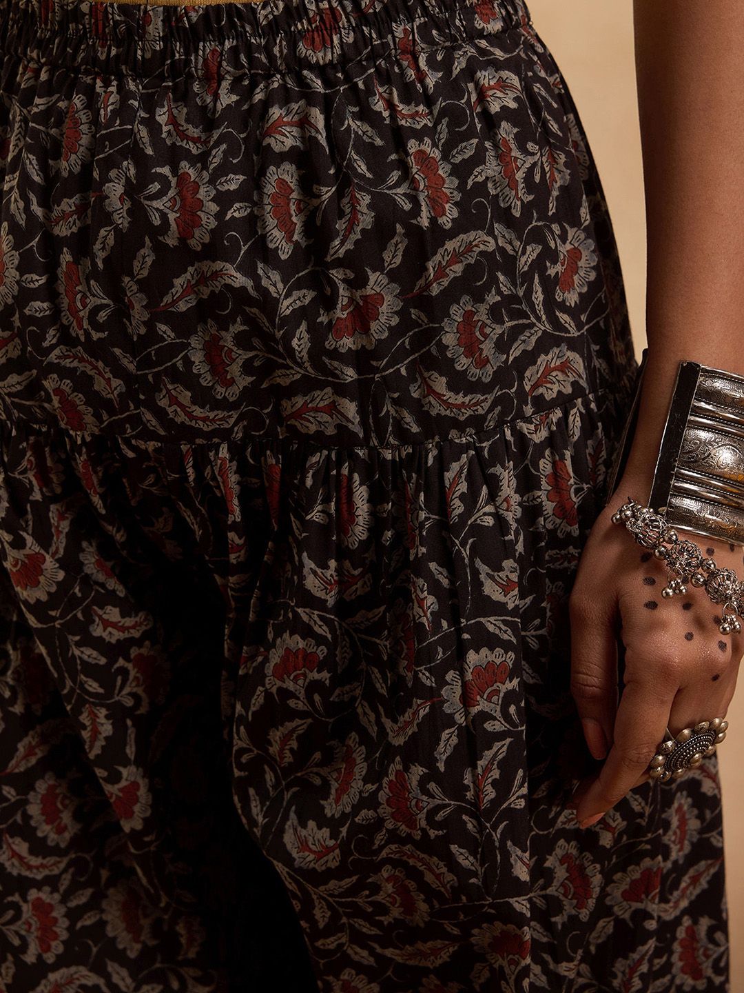 Indyancart IE Ethnic Motifs Printed Pure Cotton Straight Kurta with Salwar & Dupatta