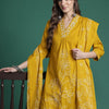 Dhiyona IE Floral Embroidered Thread Work Pure Cotton Kurta with Trousers & With Dupatta