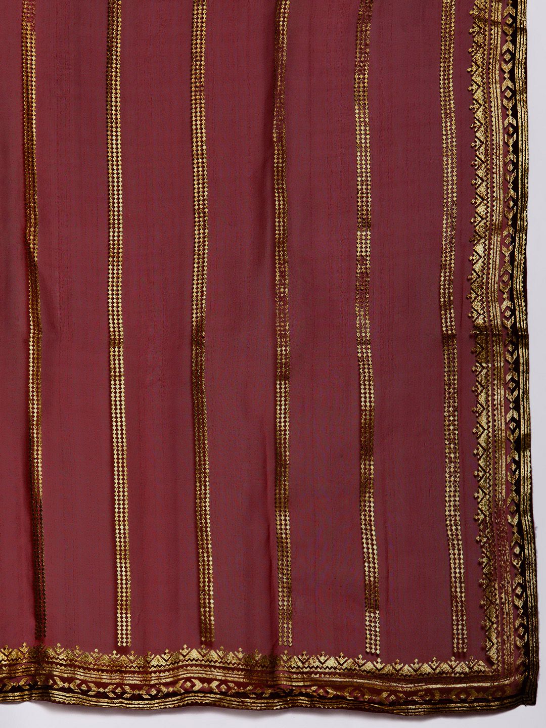 Indyancart IE Women Maroon Printed Liva Kurta with Trousers & With Dupatta