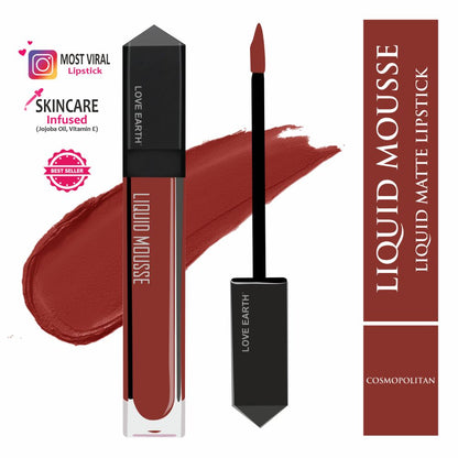 Love Earth Liquid Mousse Lipstick - Cosmopolitan - Indyancart