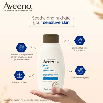 Aveeno Skin Relief Body Wash - Prebiotic Oat to Cleanse & Moisturize Dry, Itchy & Sensitive Skin