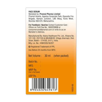 Lacto Calamine Vitamin C Face Serum with Niacinamide for Glowing Skin & Dark Spots Reduction