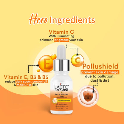Lacto Calamine Vitamin C Face Serum with Niacinamide for Glowing Skin & Dark Spots Reduction