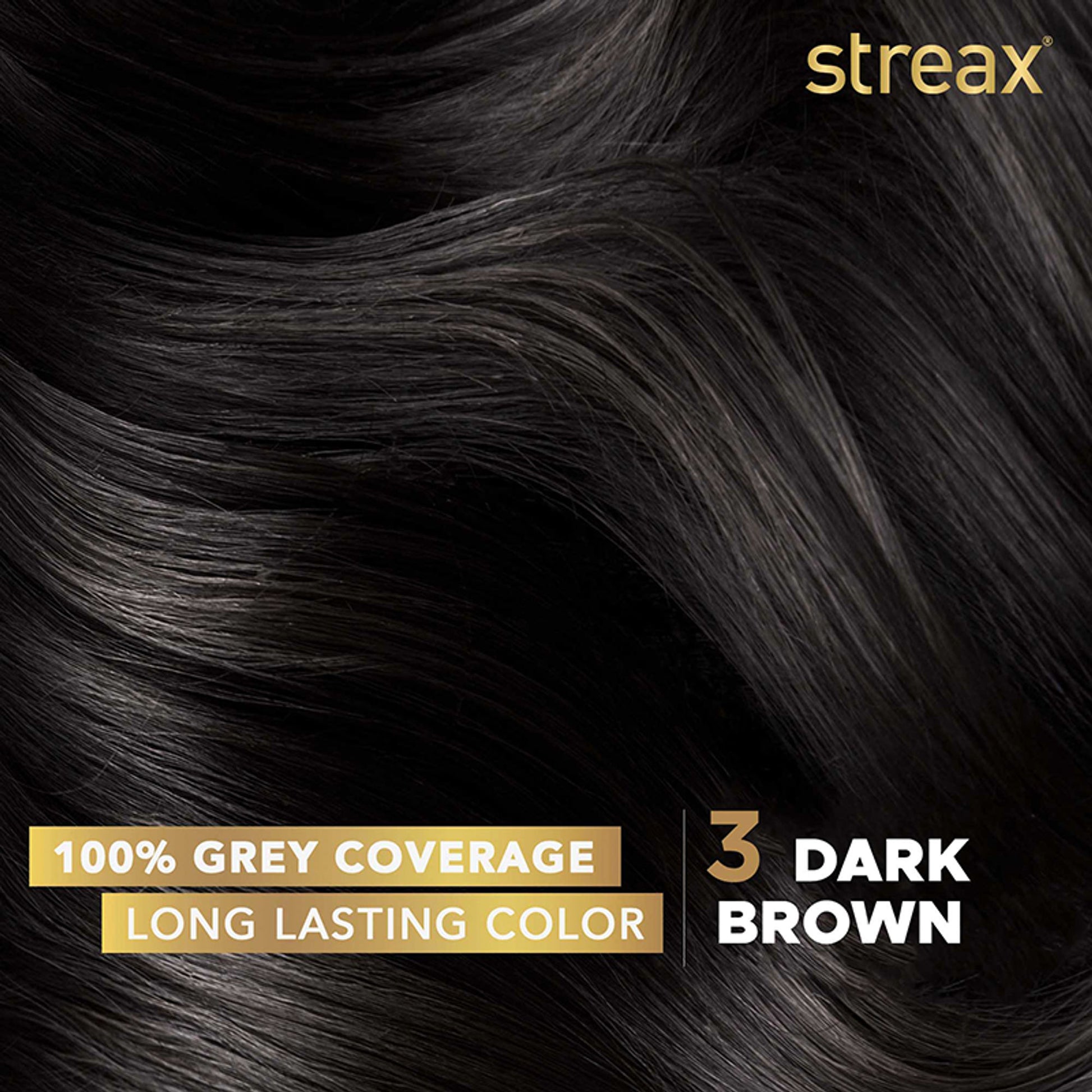 Streax Cream Hair Colour With 100% Grey Coverage & No Ammonia - 3 Dark Brown