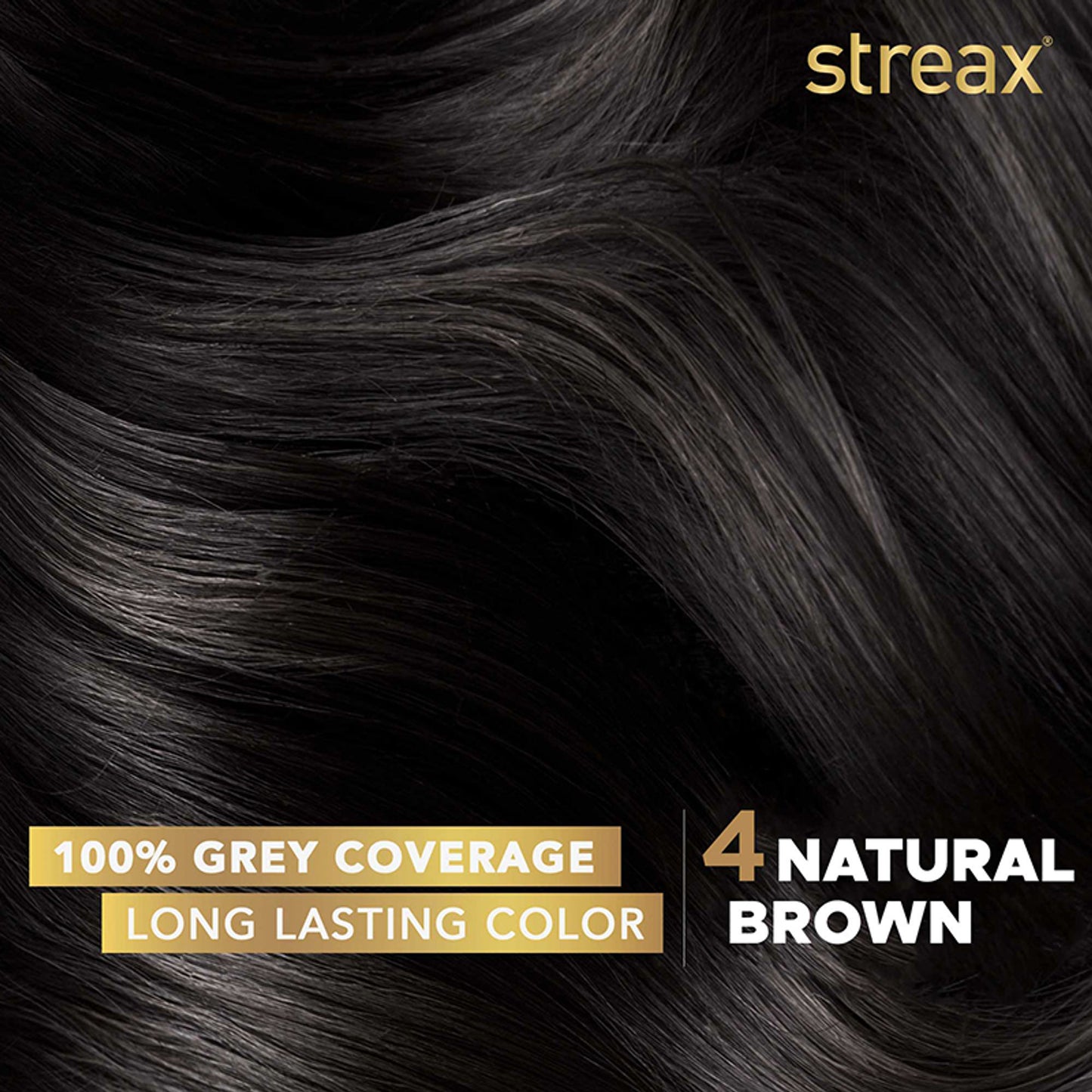Streax Cream Hair Colour With 100% Grey Coverage & No Ammonia - 4 Natural Brown