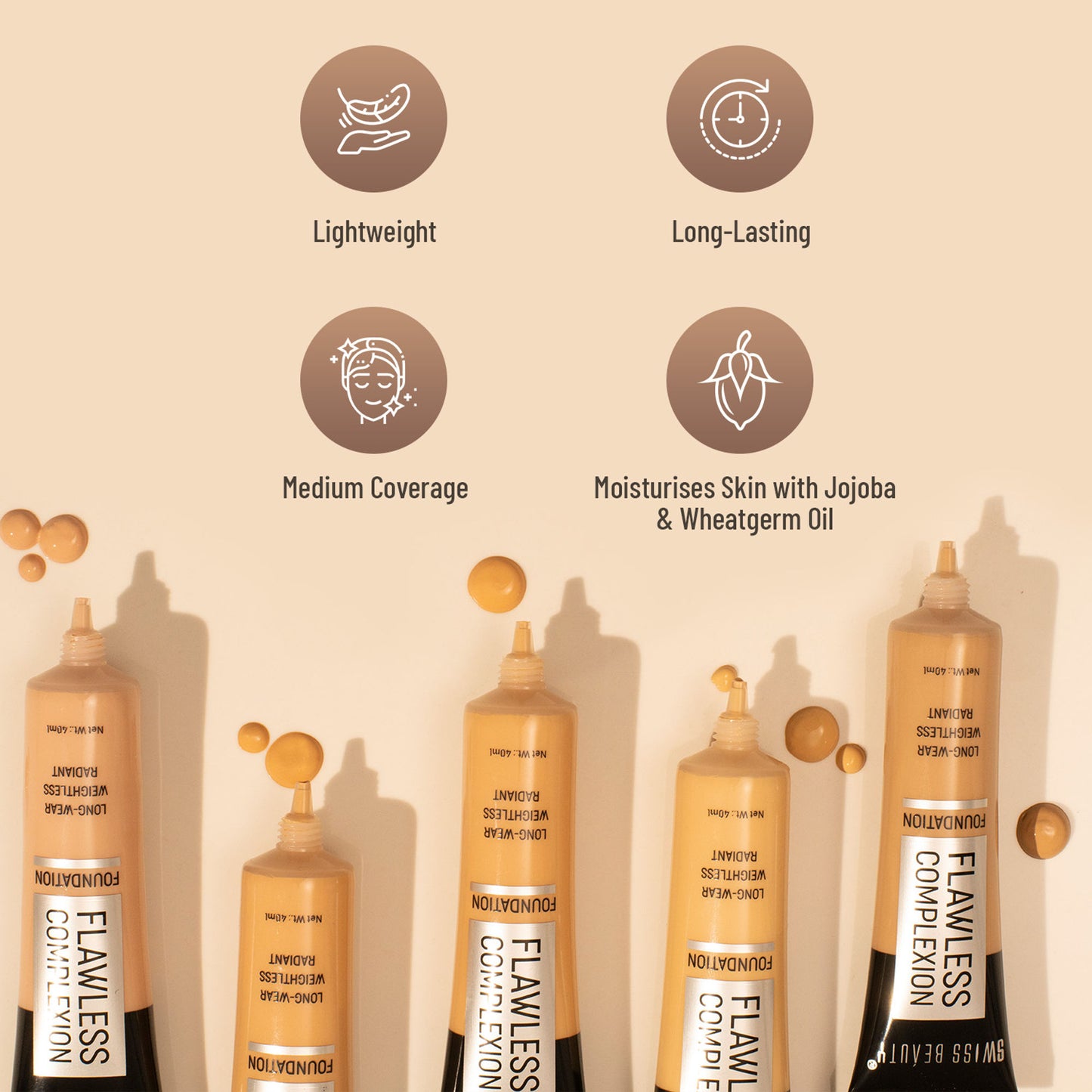 Swiss Beauty Flawless Complexion Foundation - 4 Nude Warm