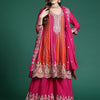 Indyancart IE Ethnic Motifs Embroidered Regular Sequinned Kurta with Palazzos & Dupatta