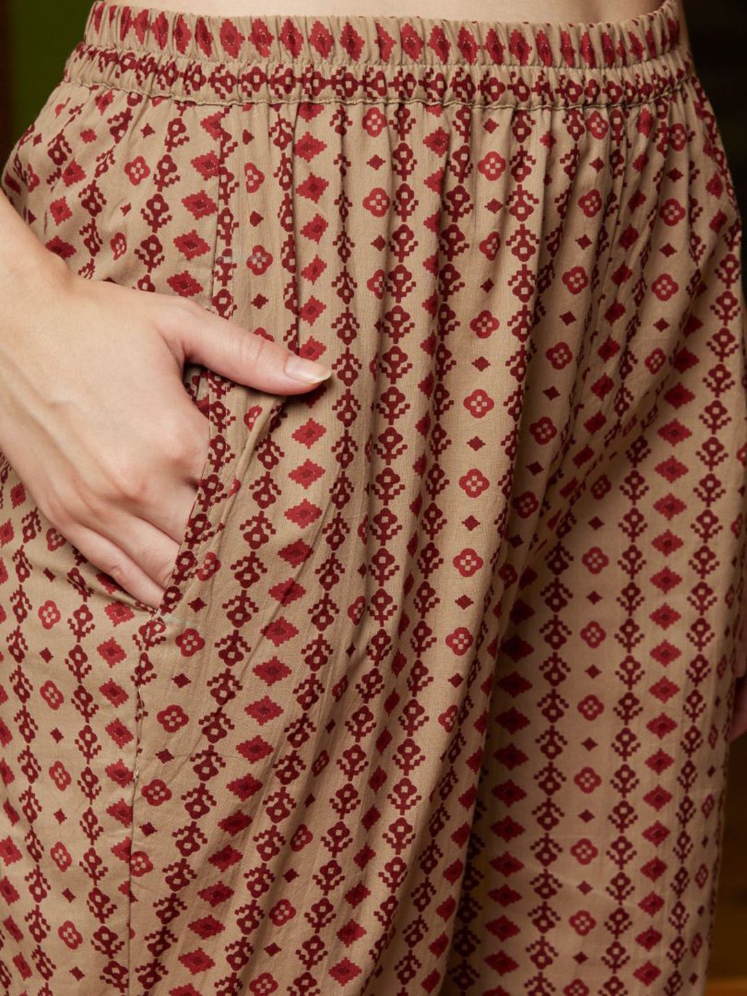 Indyancart SN Women's Printed Gotta Patti Pure Cotton Straight Kurta With Trouser & Dupatta