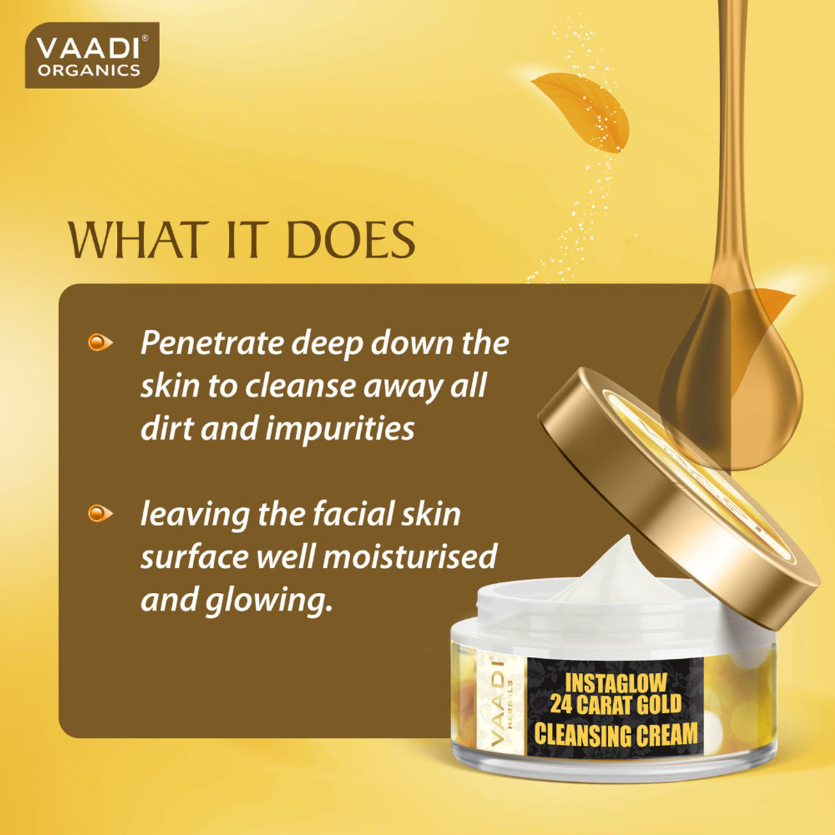 Vaadi Herbals 24 Carat Gold Cleansing Cream - Marigold Oil