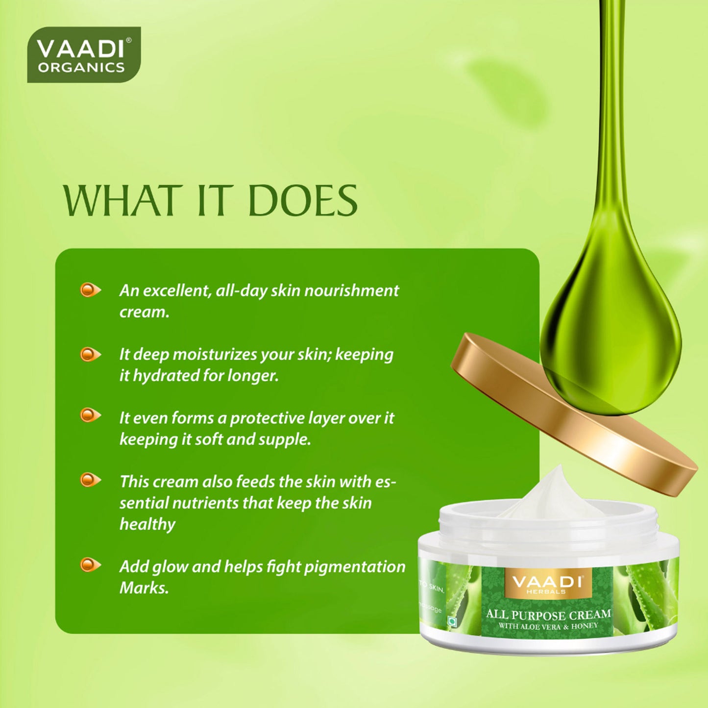 Vaadi Herbals All Purpose Cream With Aloe Vera & Honey Pack Of 3