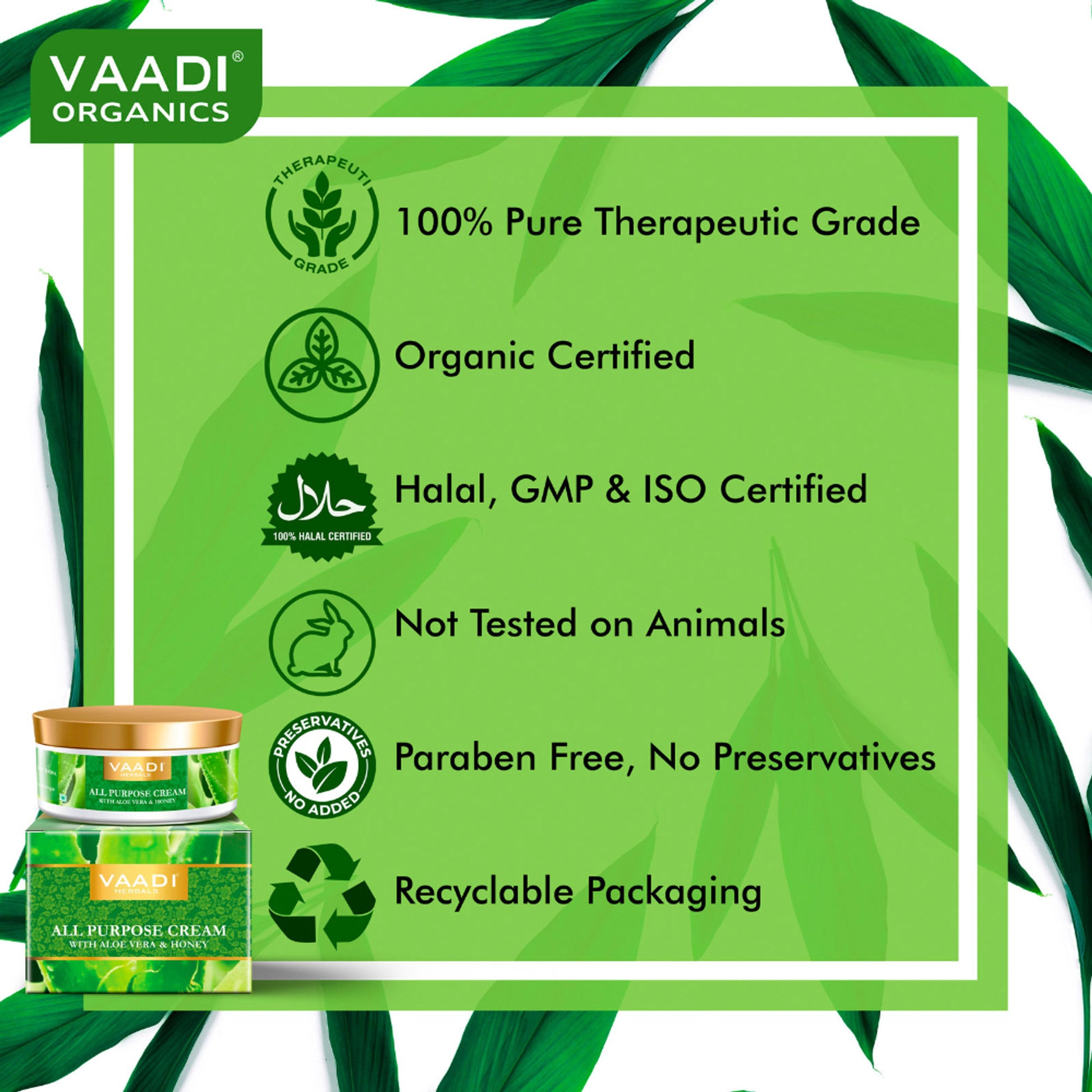 Vaadi Herbals All Purpose Cream With Aloe Vera & Honey Pack Of 3