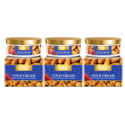 Vaadi Herbals Value Pack Of 3 Cold Cream With Almonds & Saffron