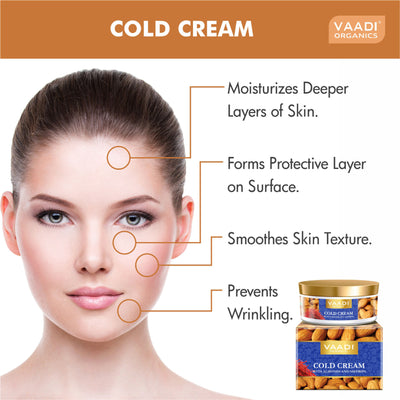 Vaadi Herbals Value Pack Of 3 Cold Cream With Almonds & Saffron