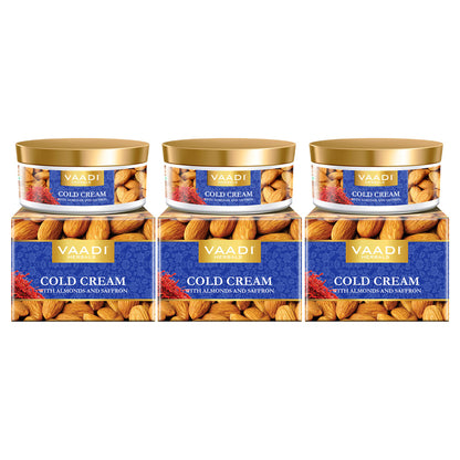 Vaadi Herbals Value Pack Of 3 Cold Cream With Almonds & Saffron
