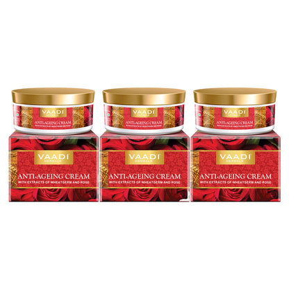 Vaadi Herbals Anti Ageing Cream With Extracts Of Wheatgerm And Rose Pack Of 3