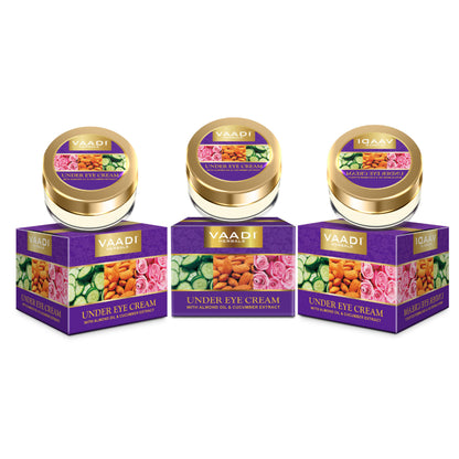 Vaadi Herbals Value Pack Of 3 Under Eye Cream - Almond Oil & Cucumber Extract