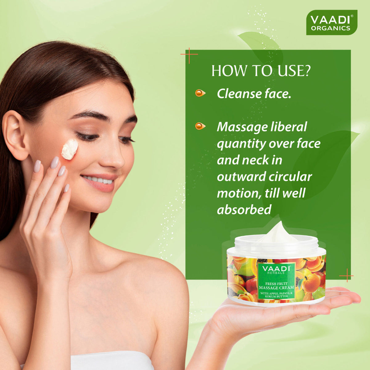 Vaadi Herbals Fresh Fruit Massage Cream With Apple Papaya & Kokum Butter