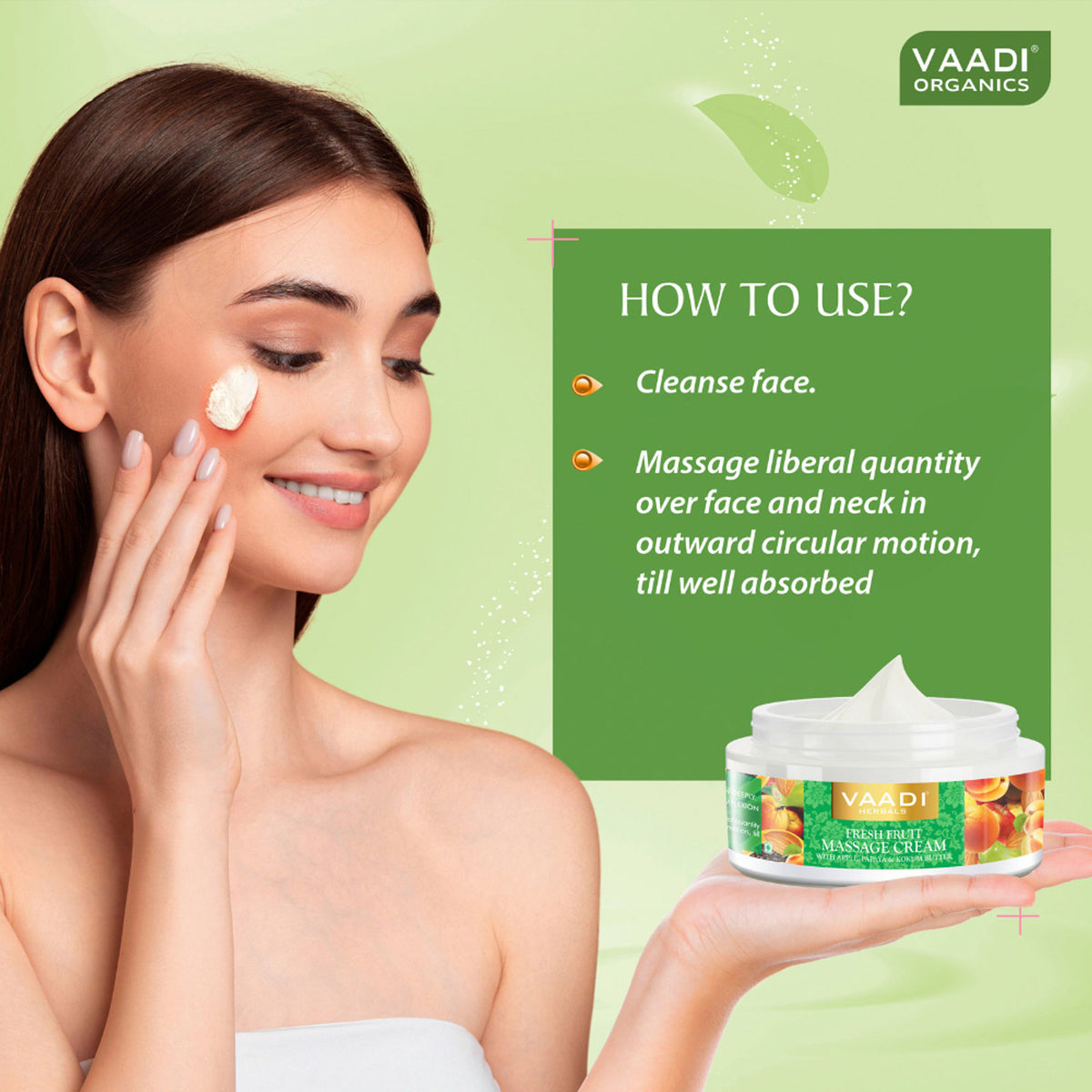 Vaadi Herbals Apple Papaya & Kokum Butter Fresh Fruit Massage Cream
