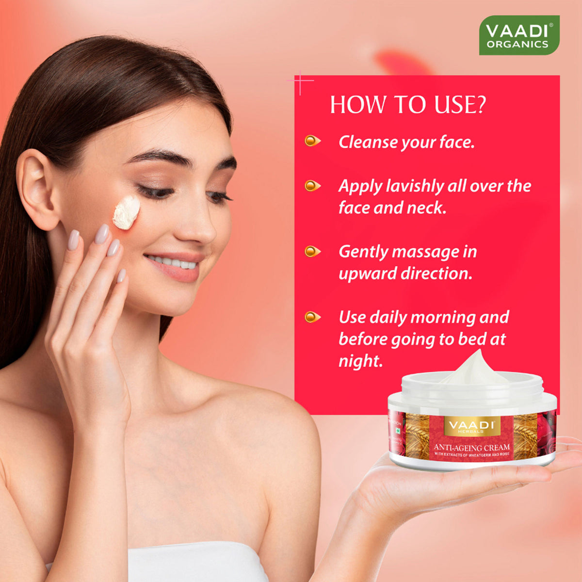 Vaadi Herbals Anti Ageing Cream with Extracts Of Wheatgerm and Rose