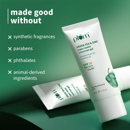 Green Tea & Zinc Super-Matte SPF 50 Sunscreen Gel For Oily & Acne-Prone Skin