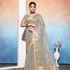 Dhiyona GR Women's Amani Grey Tissue Cotton Silk Embroidered Saree