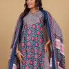 Dhiyona VA Women'sFloral Printed V-Neck Gotta Patti Kurta With Trousers & Dupatta