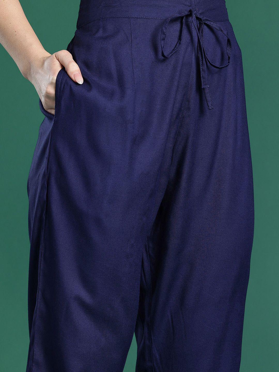 Indyancart IE Floral Printed Panelled Pure Cotton Kurta with Trousers & Dupatta
