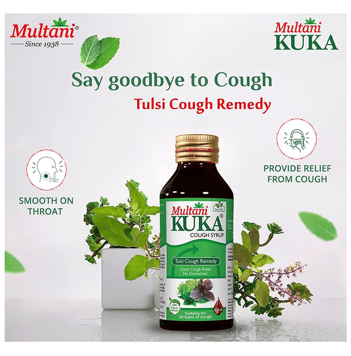 Multani Combo Pack of Kuka Cough Syrup 100ml and Tulsi Ginger Kuka Cough 36 Lozenges