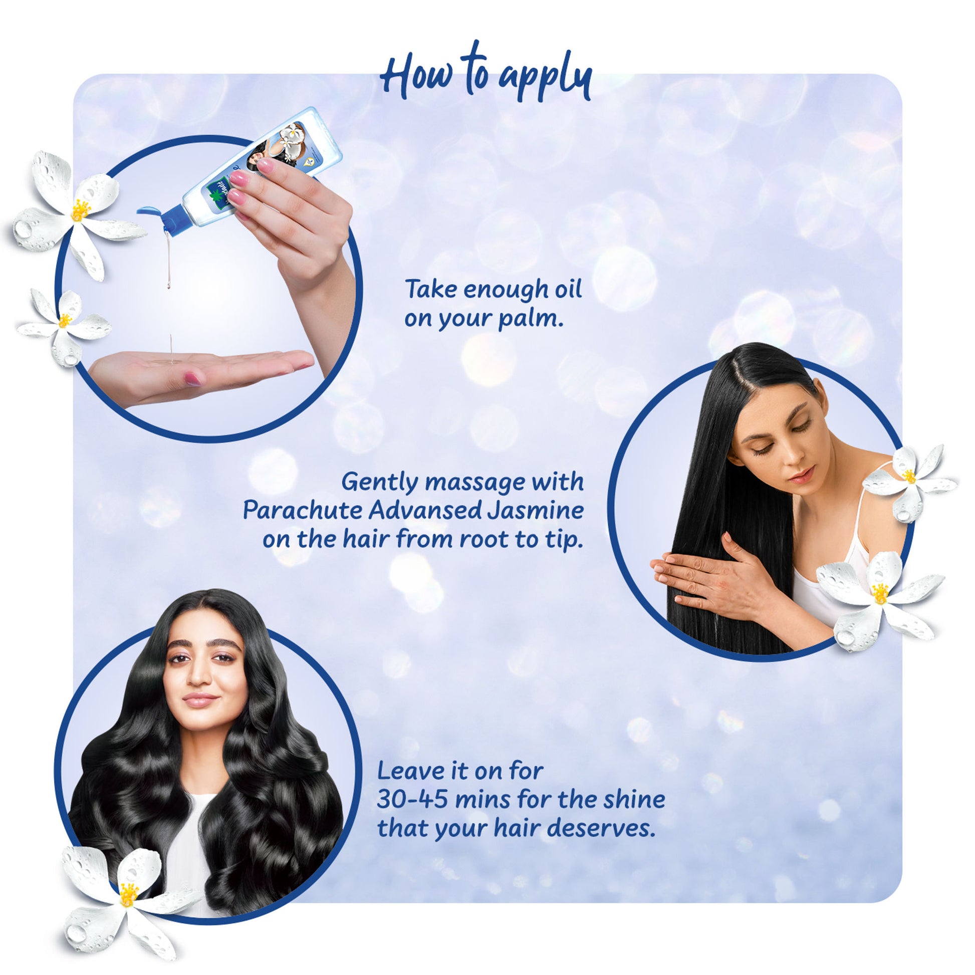 Parachute Advansed Jasmine Coconut Hair Oil, Vitamin E for Healthy Shiny Hair, Non-sticky