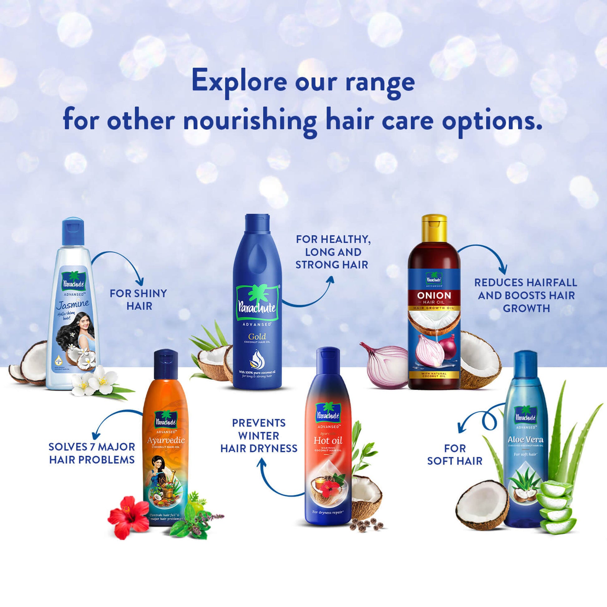 Parachute Advansed Jasmine Coconut Hair Oil, Vitamin E for Healthy Shiny Hair, Non-sticky
