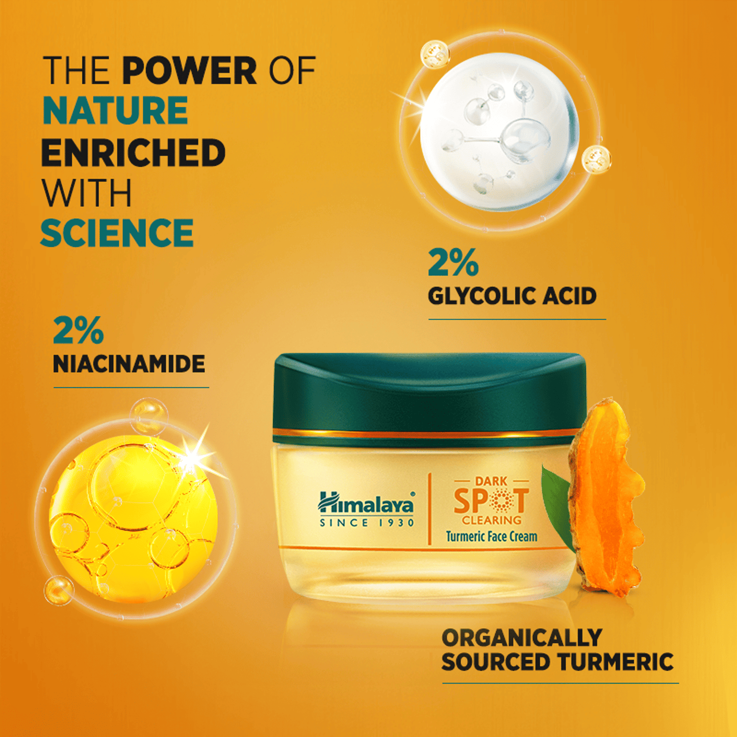 Himalaya Dark Spot Clearing Turmeric Face Cream with 2% Glycolic Acid & Niacinamide