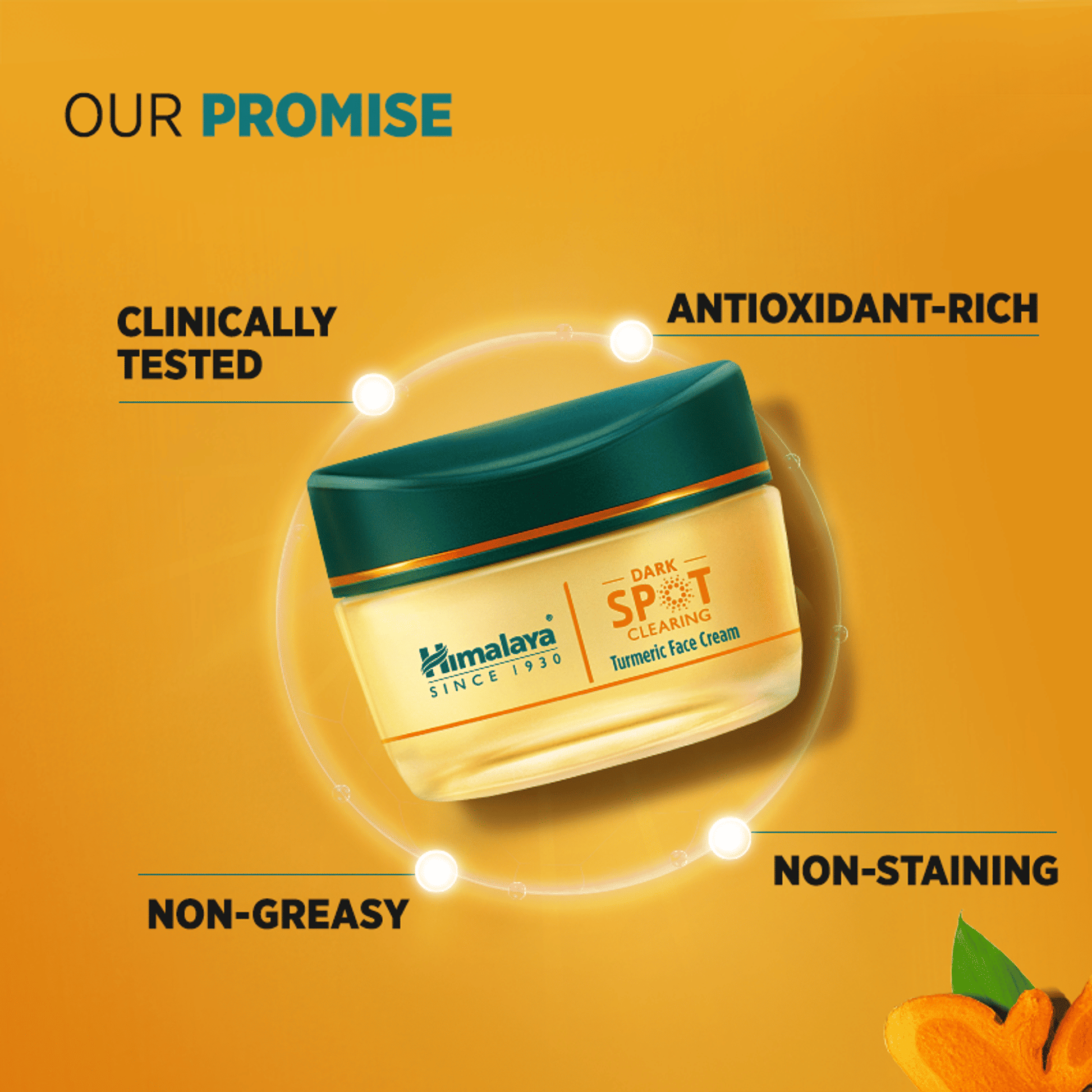 Himalaya Dark Spot Clearing Turmeric Face Cream with 2% Glycolic Acid & Niacinamide