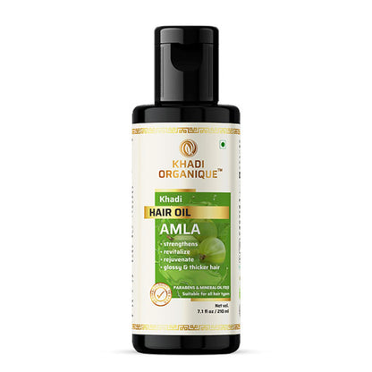 Khadi Organique Amla Hair Oil For Hair Growth, Strong, Shiny Hair, Reduces Hair Fall