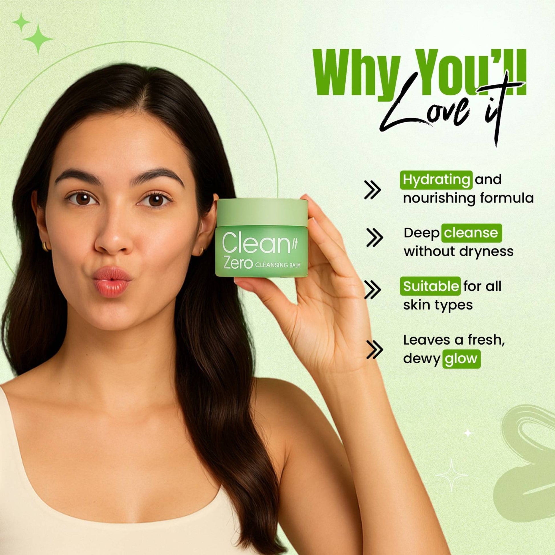 FASHION COLOUR Clean It Zero Gentle Makeup Remover Balm - Green
