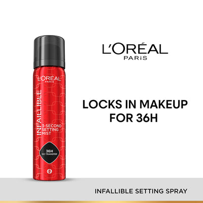L'Oreal Paris Infallible 3-Second Setting Spray, 36hr Long Lasting Makeup
