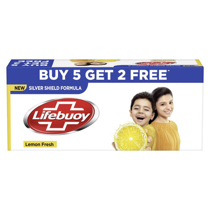 Lifebuoy Lemon Fresh Bathing Soap Refreshing Bathing Soap With Freshness Of Lemon (Buy 5 Get 2 Free)