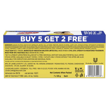Lifebuoy Lemon Fresh Bathing Soap Refreshing Bathing Soap With Freshness Of Lemon (Buy 5 Get 2 Free)