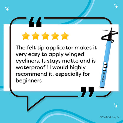 SUGAR POP Waterproof Eyeliner Pencil - Intense Black Pigment, Sweatproof Waterproof Matte 01 Black