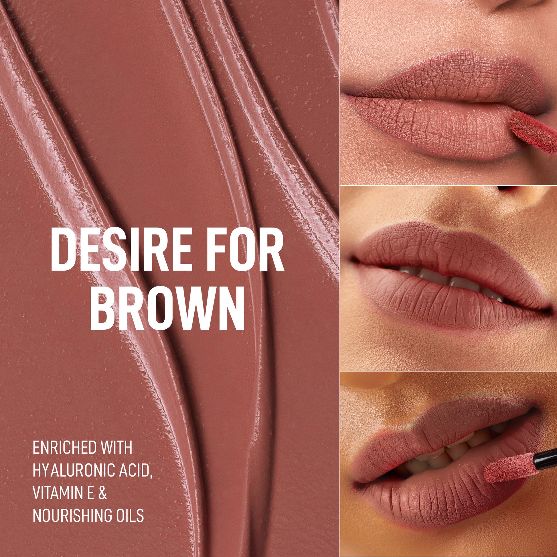 Renee Cosmetics Stay With Me Liquid Lipstick - Desire For Brown