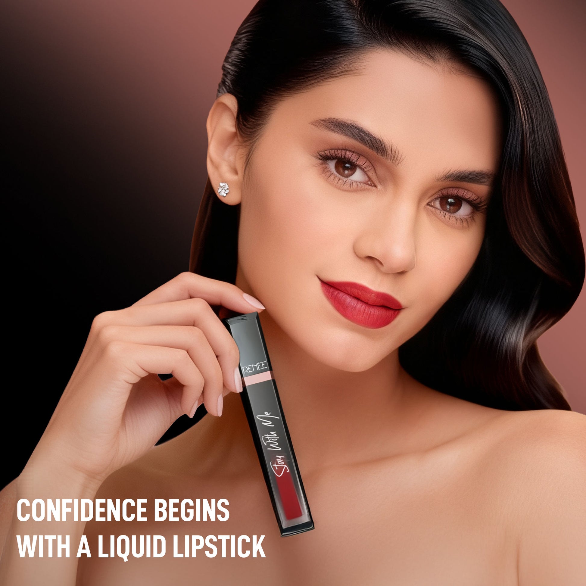 Renee Cosmetics Stay With Me Liquid Lipstick - Desire For Brown