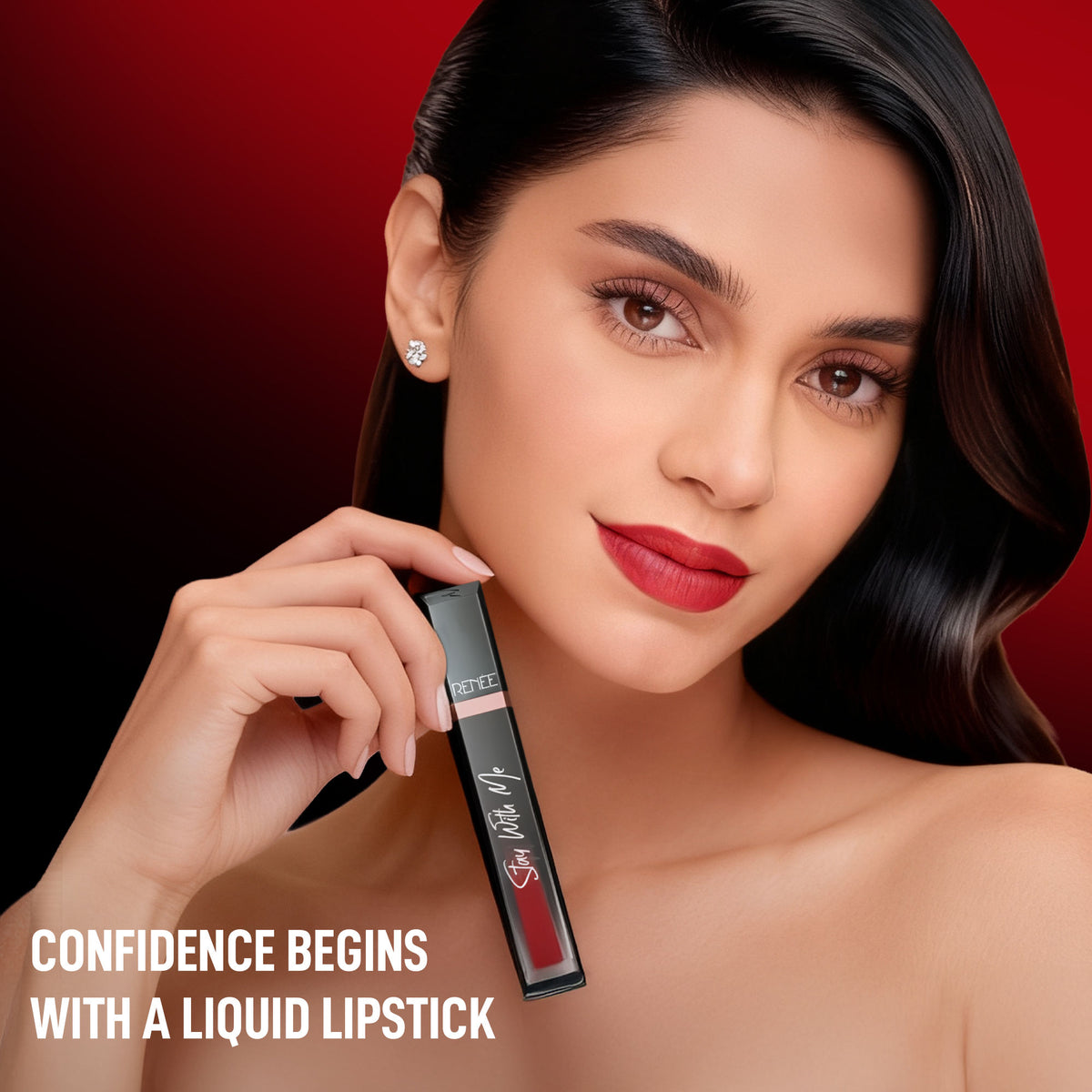 Renee Cosmetics Stay With Me Liquid Lipstick - Rage Of Red