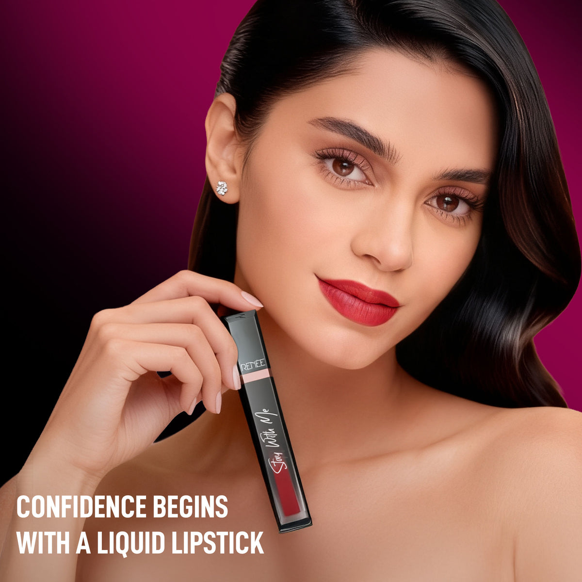 Renee Cosmetics Stay With Me Liquid Lipstick - Dose Of Rose
