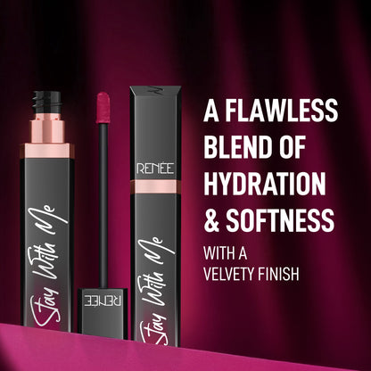 Renee Cosmetics Stay With Me Liquid Lipstick - Dose Of Rose