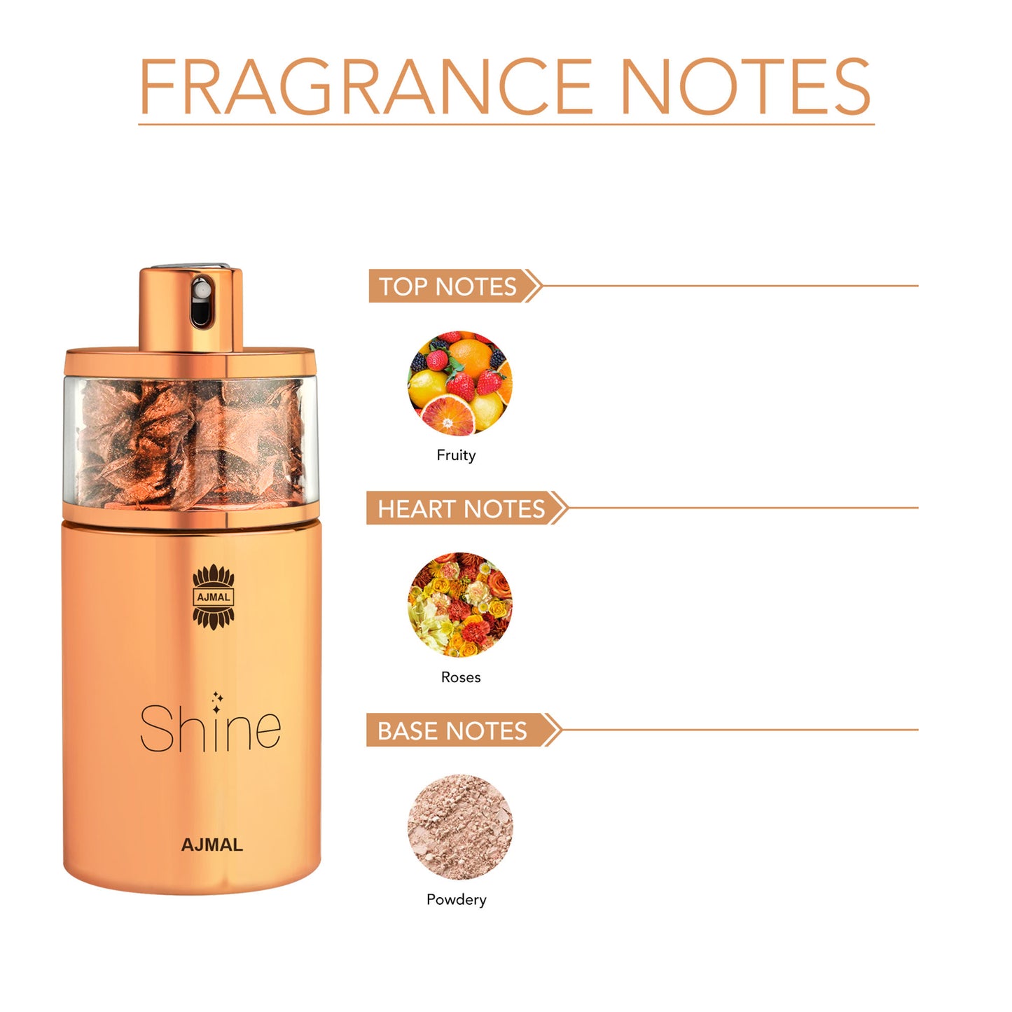 Ajmal Shine Eau De Parfum for Women - Floral Fruity Musky Long-Lasting Perfume
