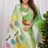 Dhiyona GR Women's Chandramukhi Pista Green Zari Paithani Silk Saree