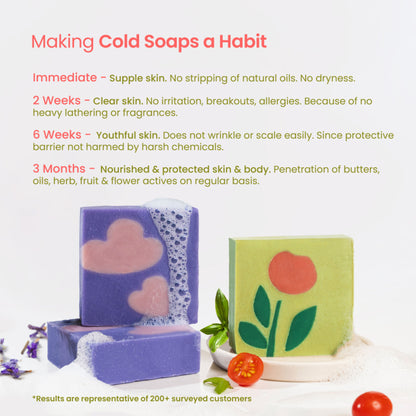 Nat Habit Cold Processed Tomato Basil AHA-BHA Moisturising Soap - Pack of 4