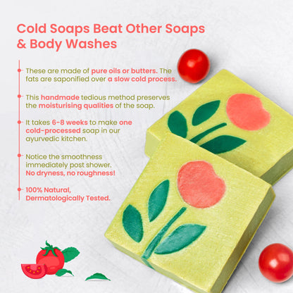 Nat Habit Cold Processed Tomato Basil AHA-BHA Moisturising Soap - Pack of 6