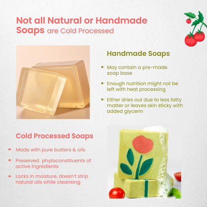 Nat Habit Cold Processed Tomato Basil AHA-BHA Moisturising Soap - Pack of 6