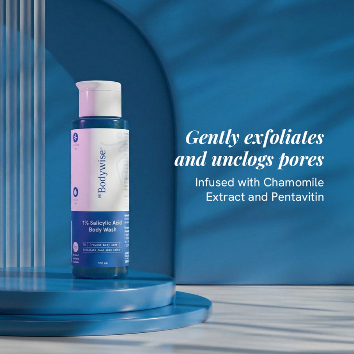 Be Bodywise 1% Salicylic Acid Body Wash, Treats Body Acne & Strawberry Skin - Exfoliating Shower Gel